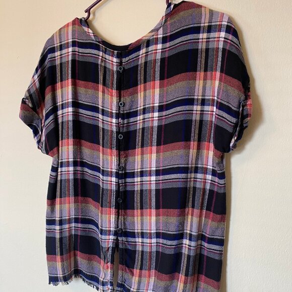 Anthropologie Cloth & Stone Mallory Plaid Blouse (Size: S) EUC - Picture 6 of 12